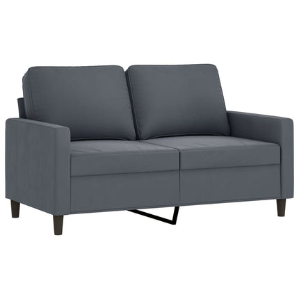 sofasæt 4 dele med puder velour mørkegrå