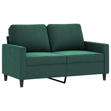 sofasæt 4 dele med puder velour mørkegrøn