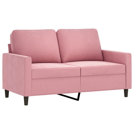 sofasæt 4 dele med puder velour lyserød