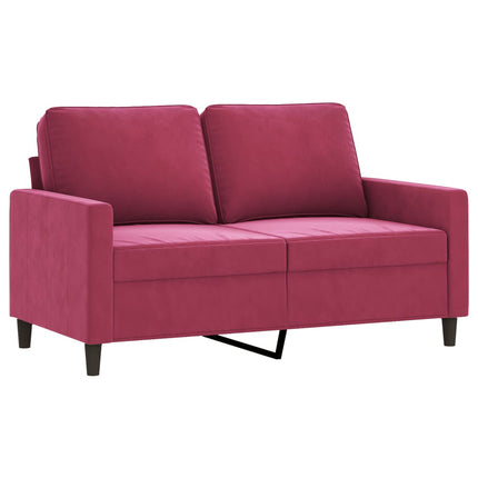 sofasæt 4 dele med puder velour vinrød