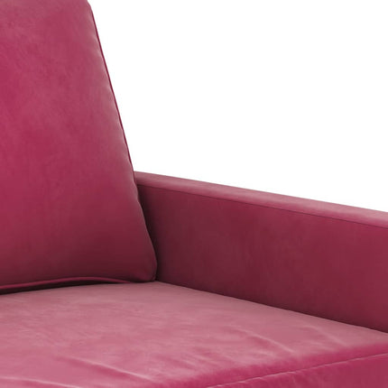 sofasæt 4 dele med puder velour vinrød