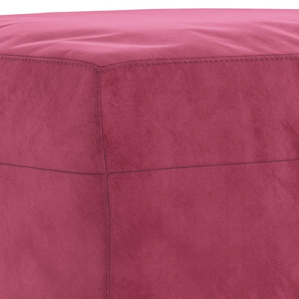 sofasæt 4 dele med puder velour vinrød