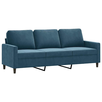 sofasæt 4 dele med puder velour blå