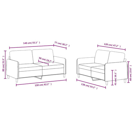 sofasæt 2 dele velour mørkegrøn