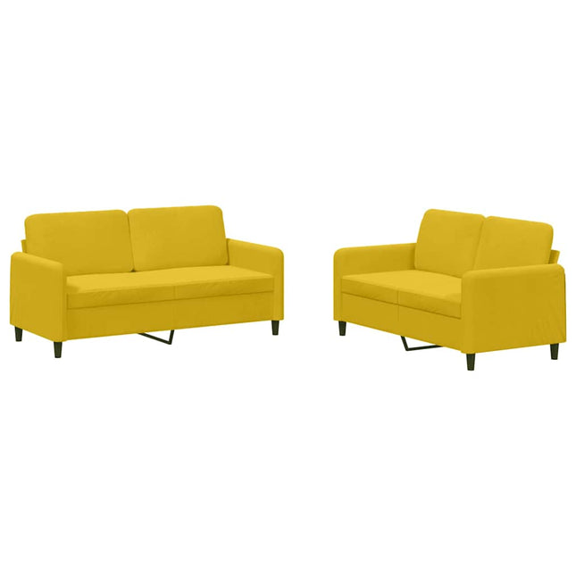 sofasæt 2 dele velour gul