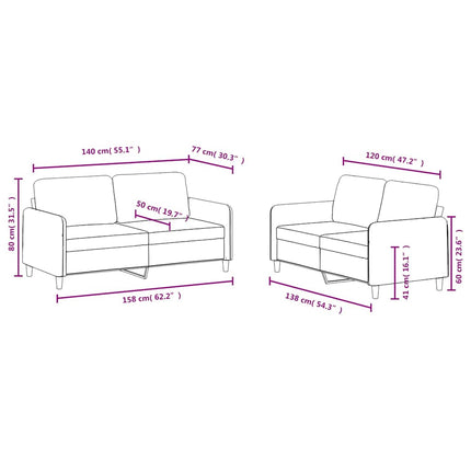 sofasæt 2 dele velour gul