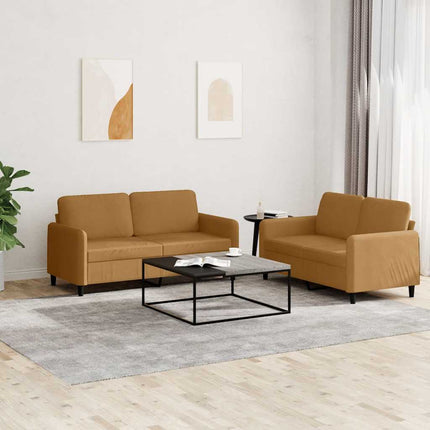 sofasæt 2 dele velour brun