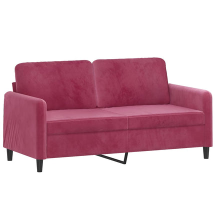 sofasæt 3 dele velour vinrød