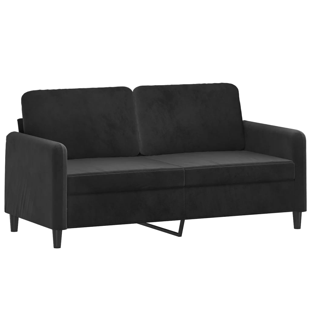 sofasæt 3 dele velour sort
