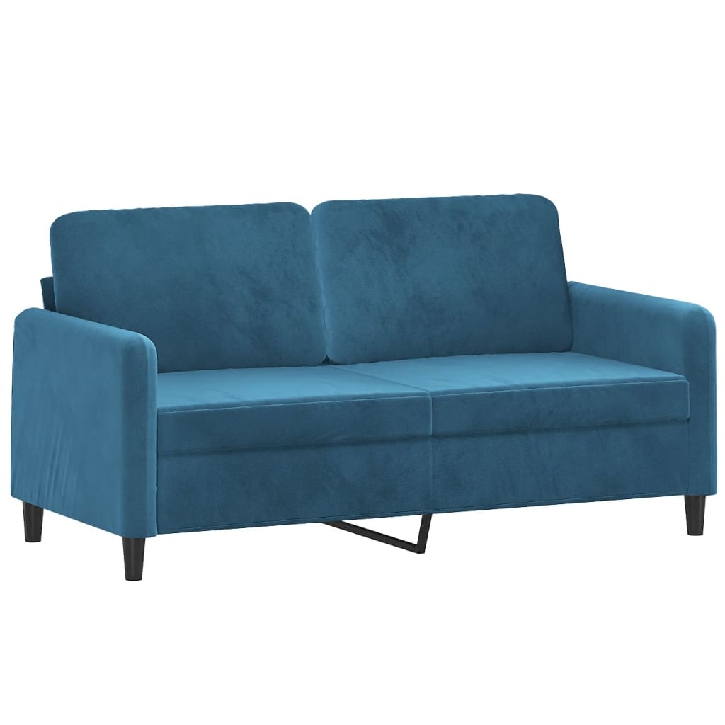 sofasæt 3 dele velour blå