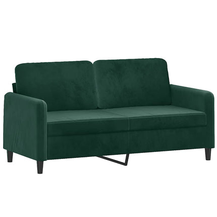 sofasæt 2 dele med puder velour mørkegrøn