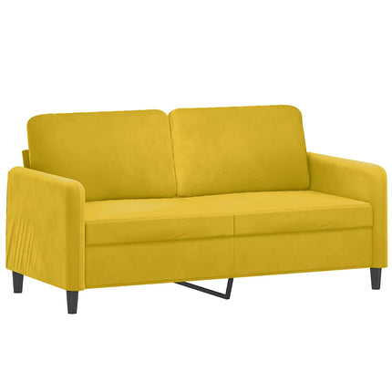 sofasæt 2 dele med puder velour gul