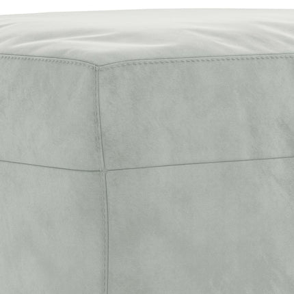 sofasæt 3 dele med puder velour lysegrå