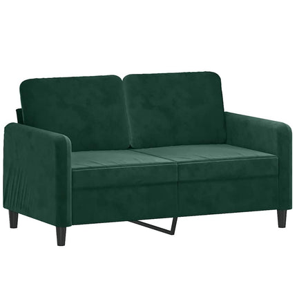 sofasæt 3 dele med puder velour mørkegrøn