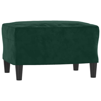 sofasæt 3 dele med puder velour mørkegrøn