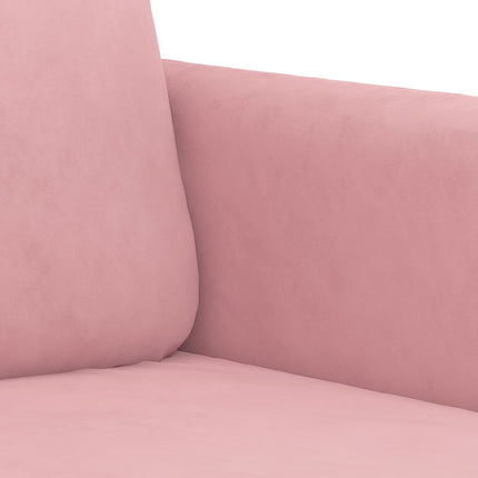 sofasæt 3 dele med puder velour lyserød