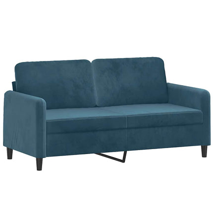 sofasæt 3 dele med puder velour blå