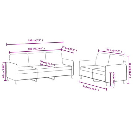 sofasæt 2 dele velour sort