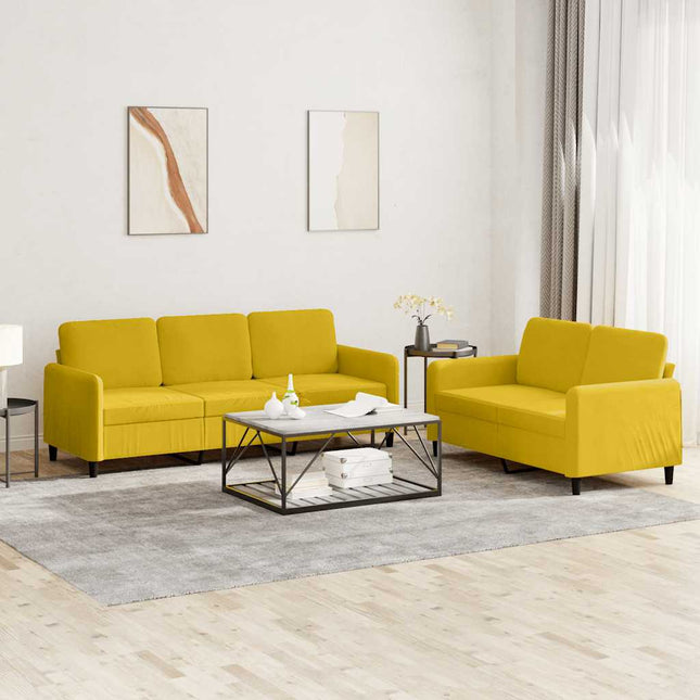 sofasæt 2 dele velour gul