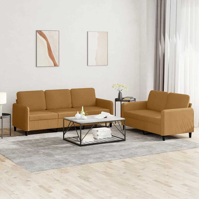 sofasæt 2 dele velour brun