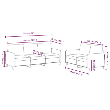 sofasæt 2 dele velour blå