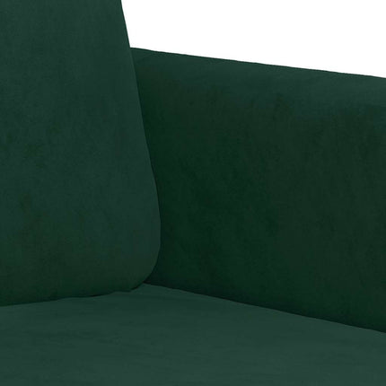 sofasæt 2 dele med puder velour mørkegrøn