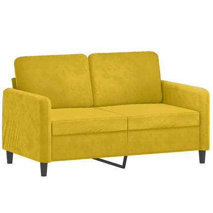 sofasæt 2 dele med puder velour gul