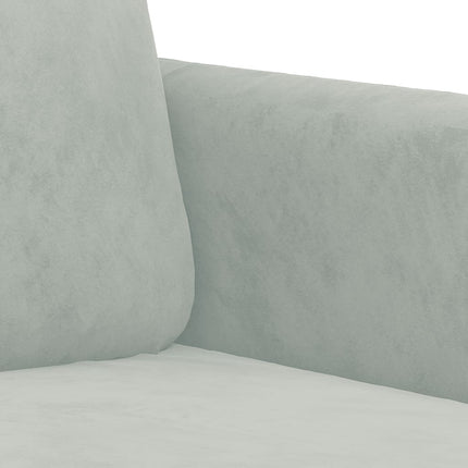 sofasæt 3 dele med puder velour lysegrå