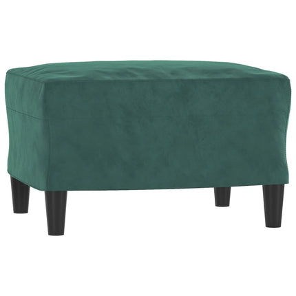 sofasæt 3 dele med puder velour mørkegrøn