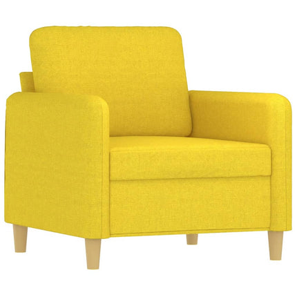 sofasæt 3 dele med hynder stof lysegul
