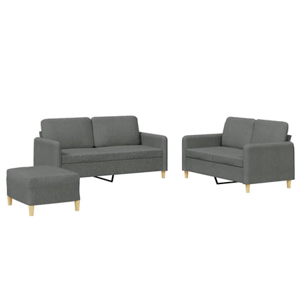 sofasæt 3 dele med hynder stof mørkegrå