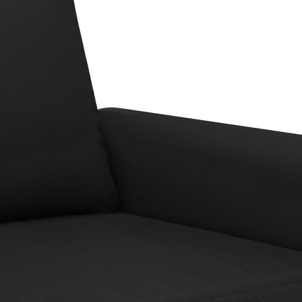 sofasæt 3 dele med puder kunstlæder sort
