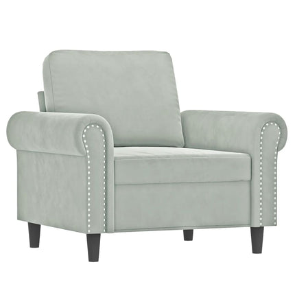 sofasæt 4 dele med hynder velour lysegrå