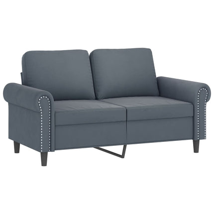 sofasæt 4 dele med hynder velour mørkegrå