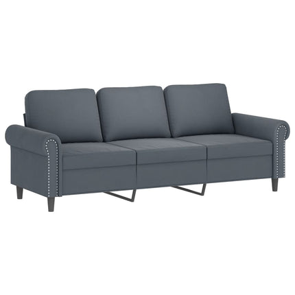 sofasæt 4 dele med hynder velour mørkegrå
