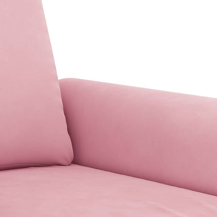 sofasæt 3 dele med puder velour lyserød