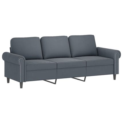 sofasæt 4 dele med puder velour mørkegrå