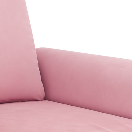sofasæt 2 dele med hynder velour lyserød