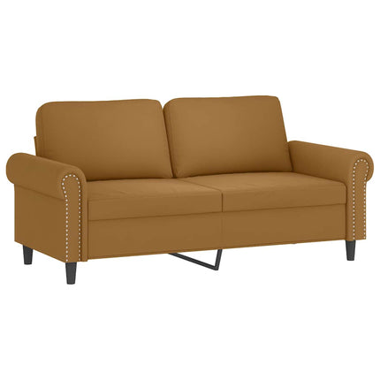 sofasæt 2 dele med hynder velour brun