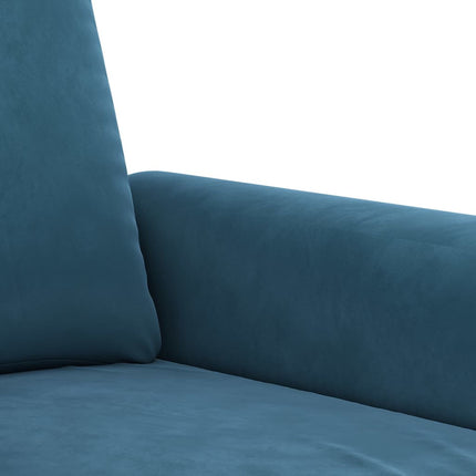 sofasæt 2 dele med hynder velour blå
