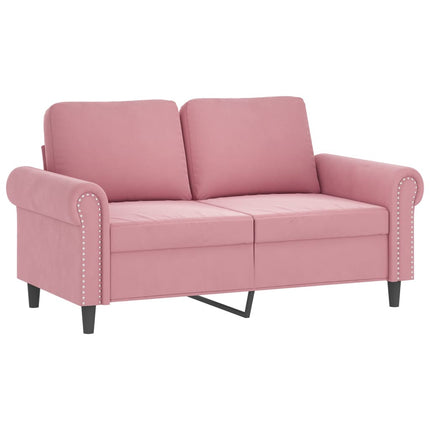 sofasæt 3 dele med hynder velour lyserød