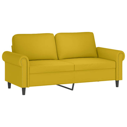 sofasæt 3 dele med hynder velour gul