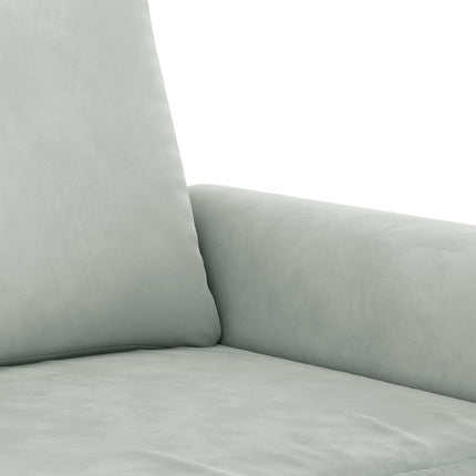 sofasæt 3 dele med puder velour lysegrå