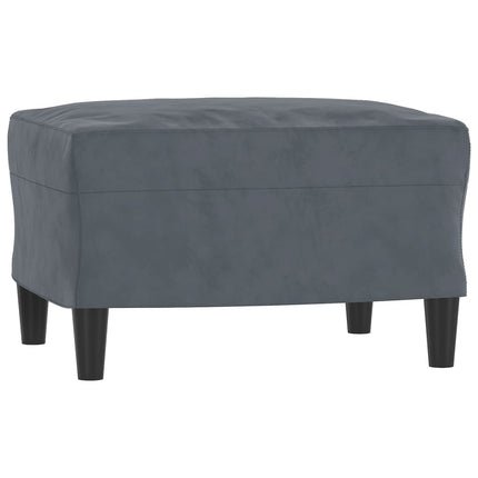 sofasæt 3 dele med puder velour mørkegrå