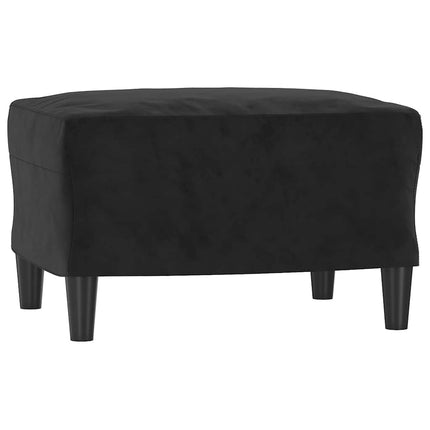 sofasæt 3 dele med puder velour sort