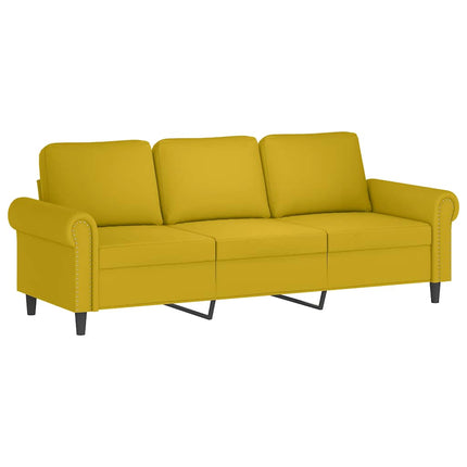 sofasæt 2 dele med hynder velour gul