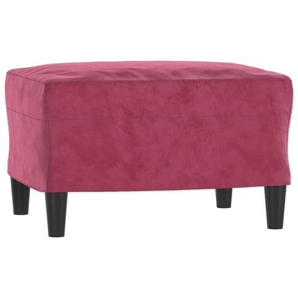 sofasæt 2 dele med hynder velour vinrød
