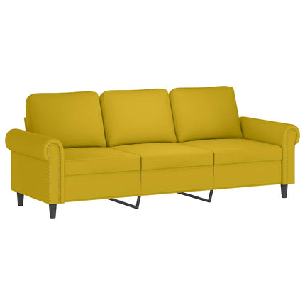 sofasæt 3 dele med hynder velour gul