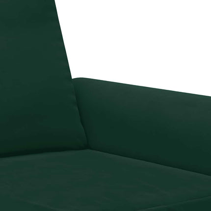 sofasæt 2 dele med puder velour mørkegrøn