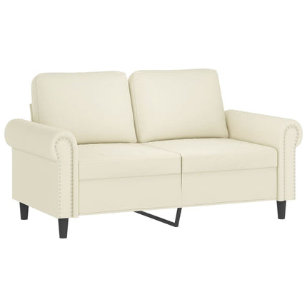 sofasæt 2 dele med puder velour cremefarvet